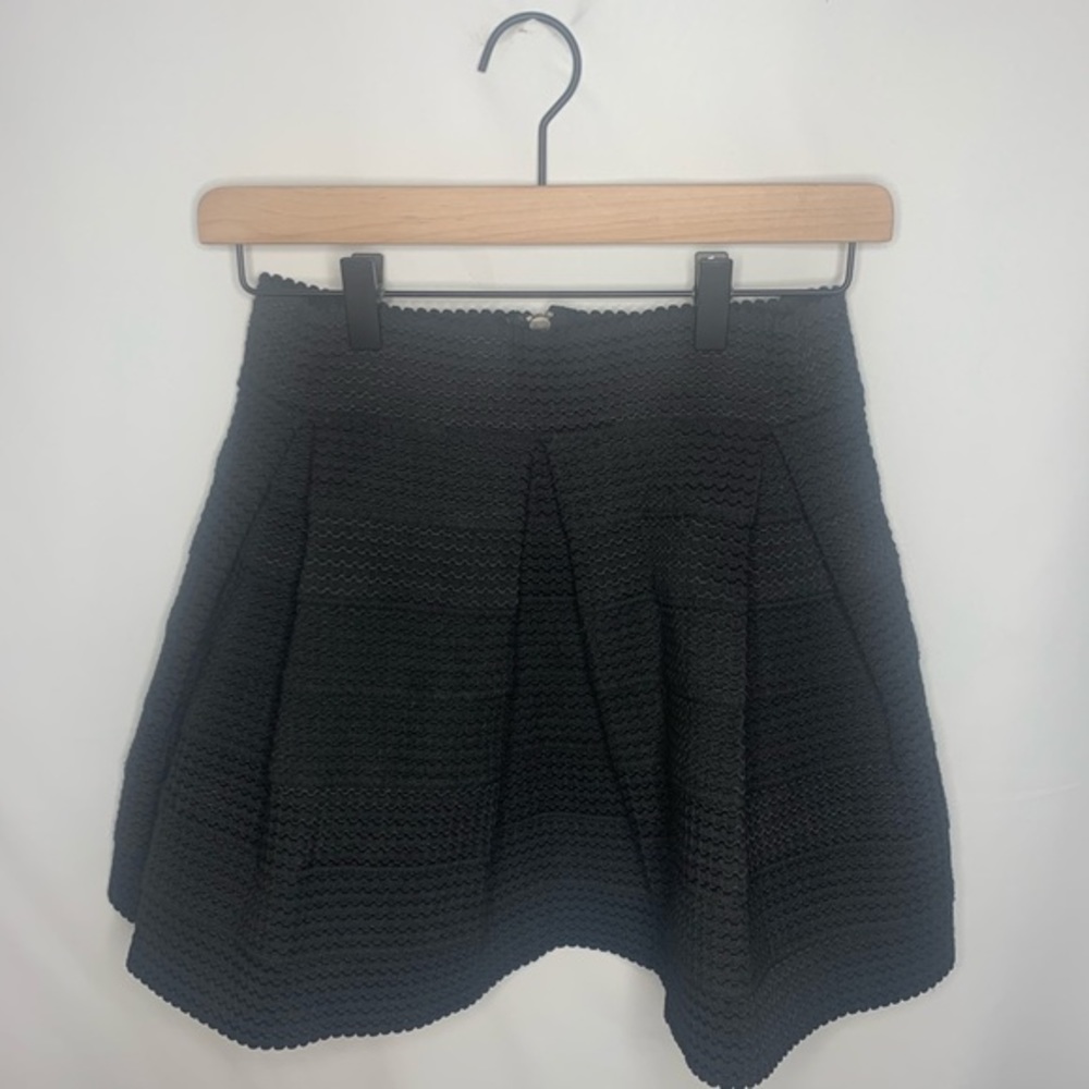 Devlin- Black Zip Up Mini Skirt